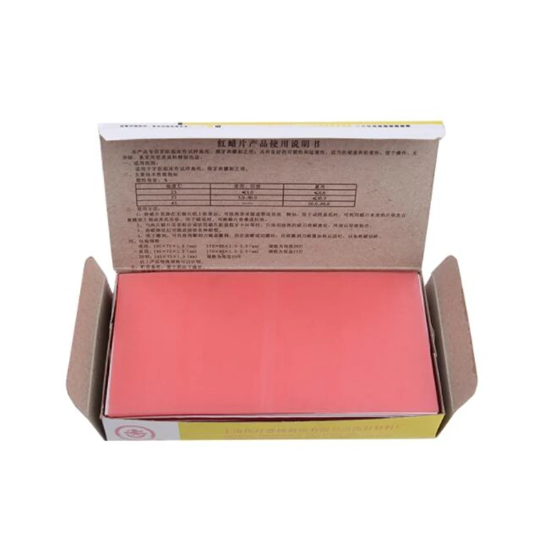 20pcs/box Brand-New Base Plate Red Wax Dentist For Dental Lab Thickness 1.3mm