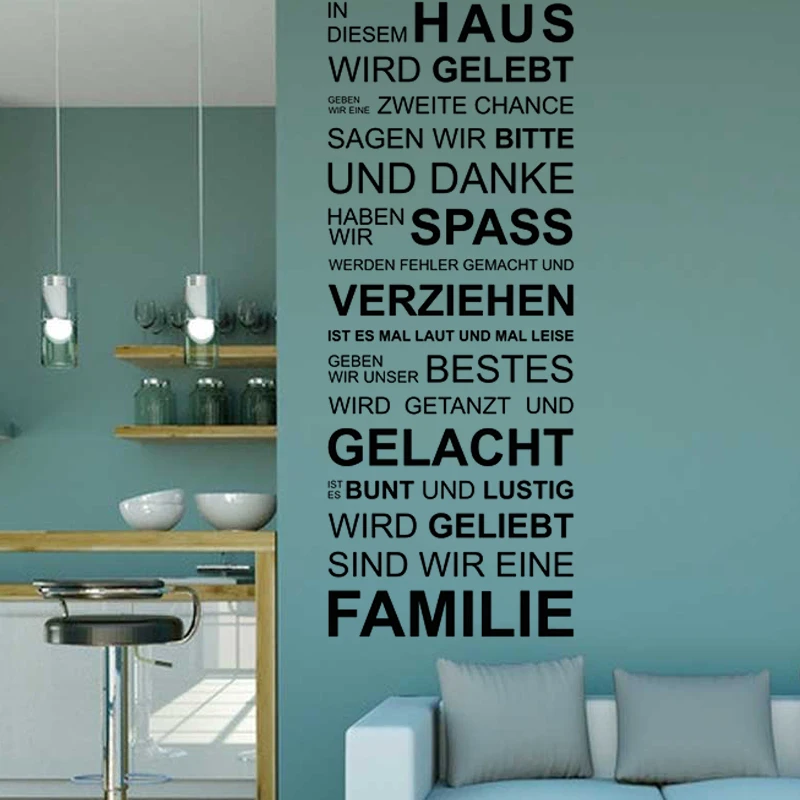 Sticker Citaat Duitse Huisregels Art Decal Ontwerp Behang Woonkamer Home Decor Poster Huis Decoratie