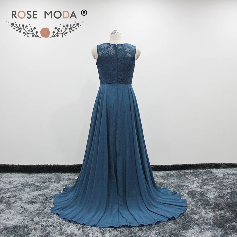 Subiu Moda Sem Mangas de Renda Teal Mãe dos Vestidos de Noiva 2018 Formal Vestidos de Convidado Do Casamento Plus Size Vestidos Reais DA MÁFIA fotos