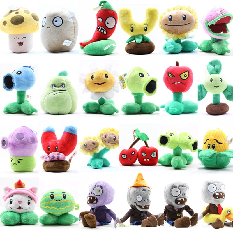 24pcs/lot Plants vs Zombies Plush Stuffed Toys Plants vs Zombies PVZ Plants & Zombies Plush Toy Doll for Kids Gifts Party Toys