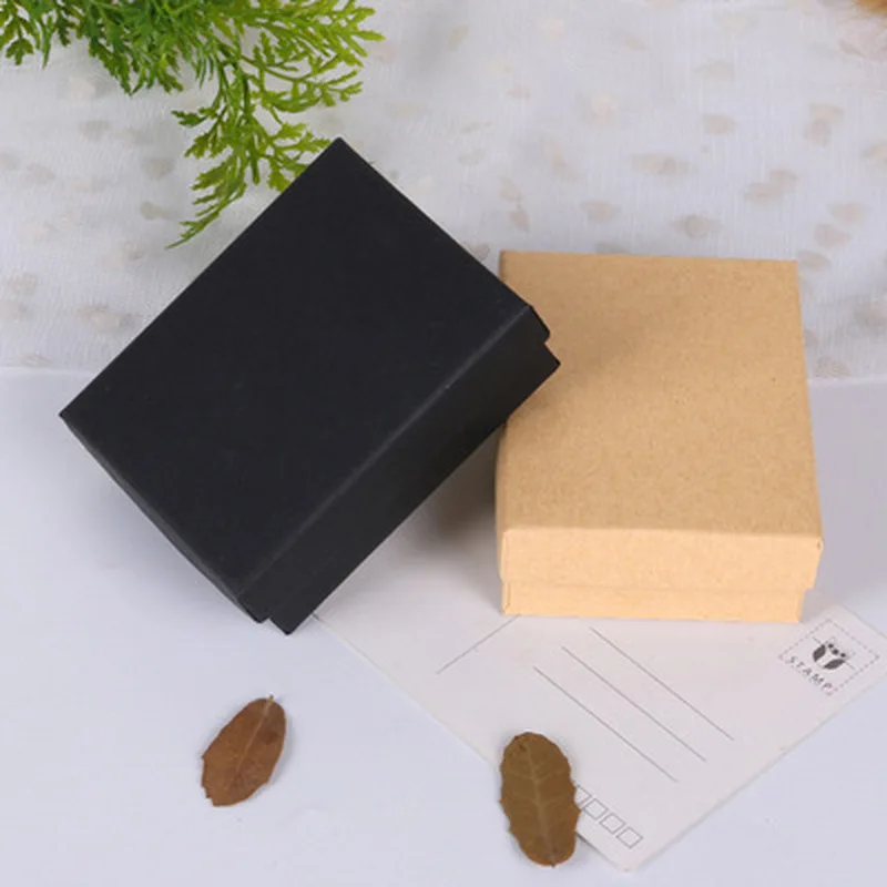 24pcs/lot 7cmx9cm Kraft Paper box Kraft Cardboard Gift Box for Necklace Ring Soap Pendant Can Personalized Packaging Case