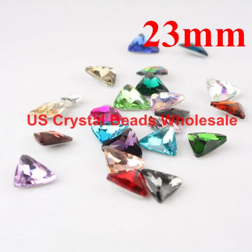 Gratis verzending! groothandel 23mm 50 stks/partij 4727 driehoek vorm crystal fancy stone glas bling multi gemengde kleur F3618