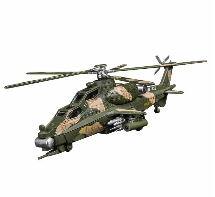 High imulation Armed Helicopter Model, 1: 32 Alloy Pull Back Airplane Model, Musical& Flashing ,metal diecast, Free Shipping