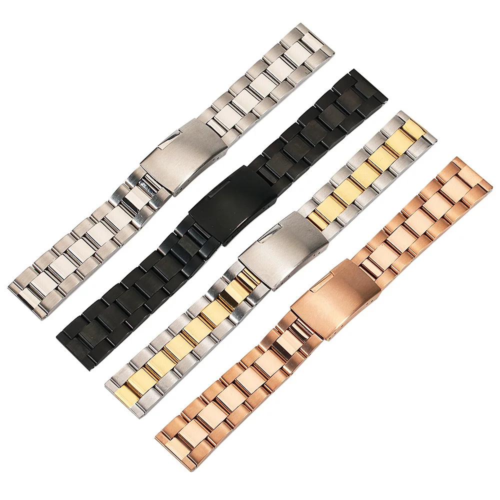 QSSZ 18mm 20mm 22mm 24mm 26mm 28mm 30mm Stainless Steel Watch Band Solid Classic Strap Metal Watchband for Wrist Watch