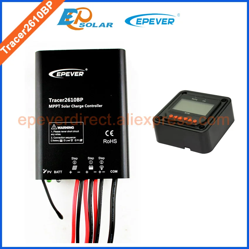 

10A MPPT Tracer2610BP New series EPEVER Solar regulator high quality 12V/24V Battery auto charger work MT50 remote Meter