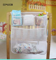 Baby Cot Bed Hanging Storage Bag Crib Organizer Toy Diaper nappy Pocket for Crib Bedding Set cheap crib bedding accessory