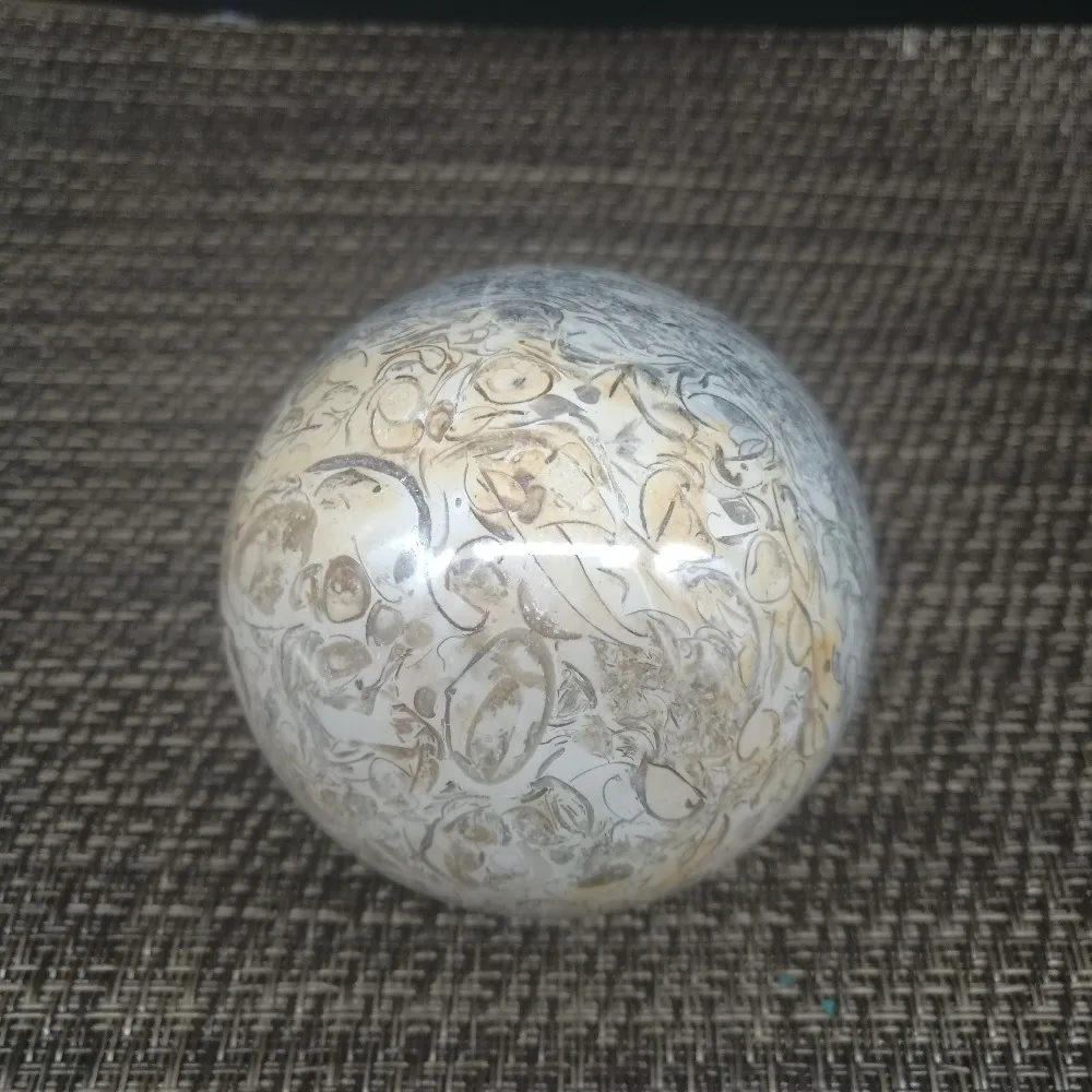 high quality natural stone dinosaur bone quartz crystal ball reiki healing sphere home decoration for sale 1pcs
