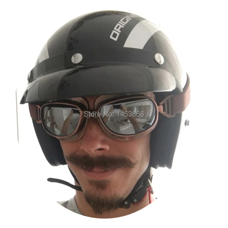 Evomosa – lunettes de casque de Motocross, verres argentés, Vintage, en cuivre, pilote de Scooter, motard, en cuivre pour Cafe Racer Dirt Bike