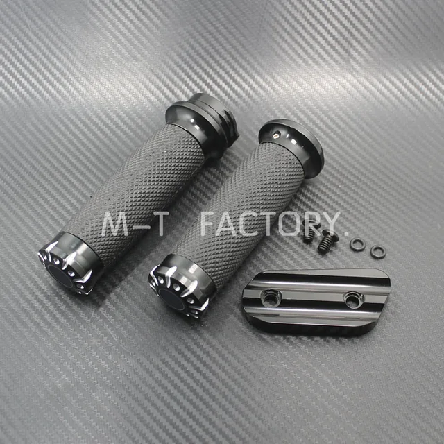 1-Inch Non-Slip Handlebar Grips For Harley Dyna, Sportster
