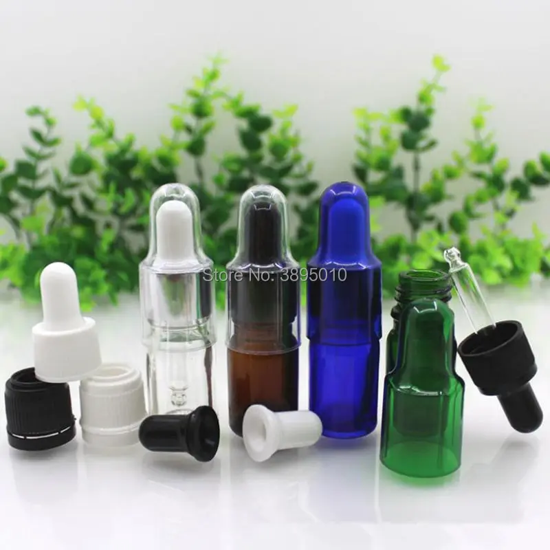 

5ML Clear Amber Dropper Bottle Portable Aromatherapy Esstenial Oil Bottle Glass Eye Dropper Perfume Oil Container F446