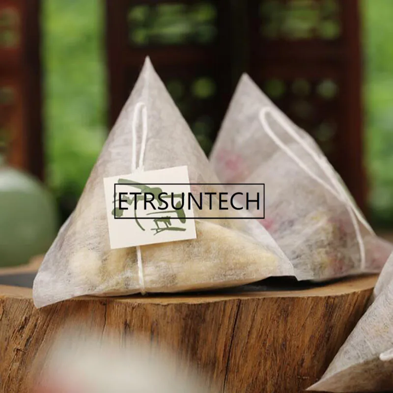 2000pcs Corn Fiber Tea Bags Pyramid Shape Heat Sealing Filter Teabags PLA Biodegraded Tea Filters 5.8*7cm