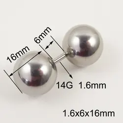 1 Piece Big Ball 12G 6mm Short Length Straight Barbell PA Ring Vaginal rings Series ring Nipple Rings Body Piercing Jewelry