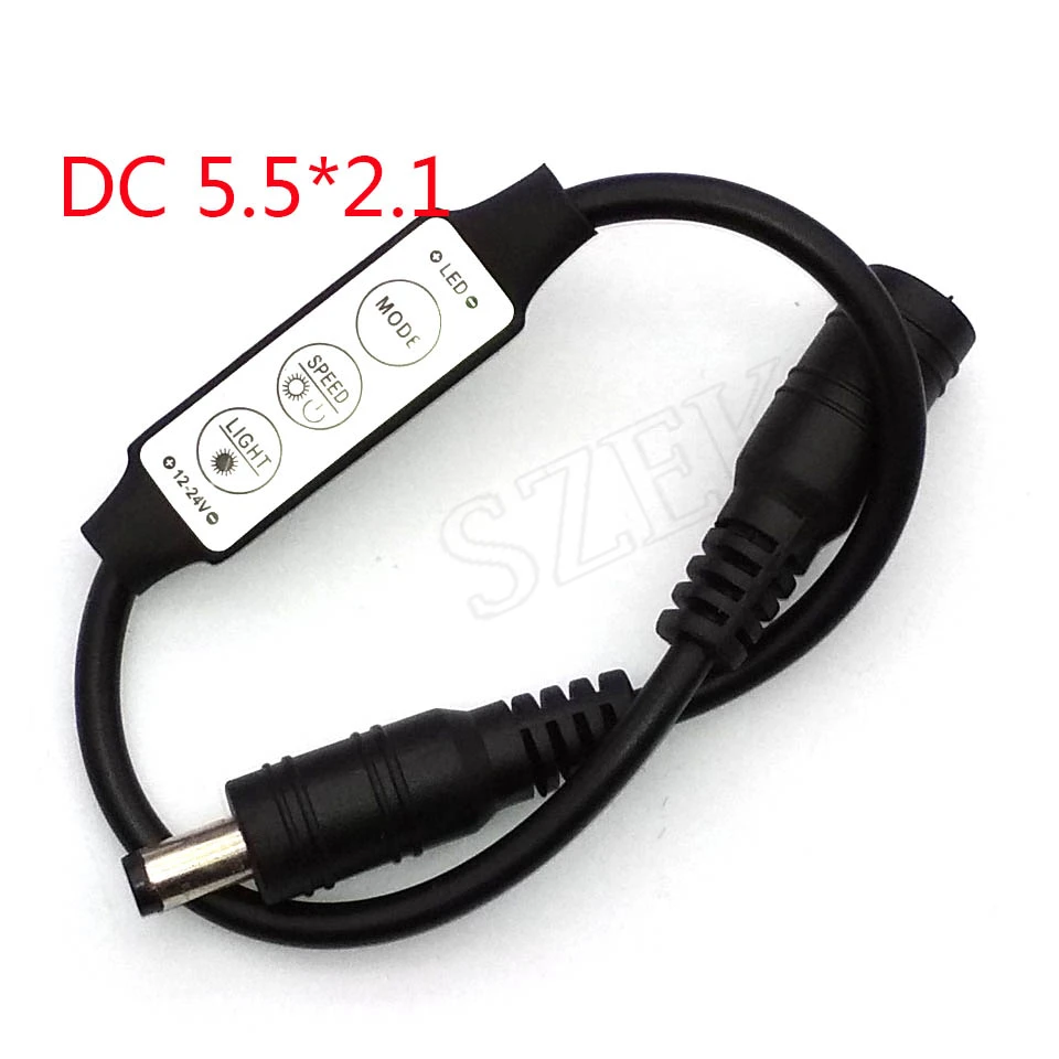 DC12V Mini 3 Keys Single Color LED Controller Brightness Dimmer,Flashing for 3528 5050 5630 5730  LED strip