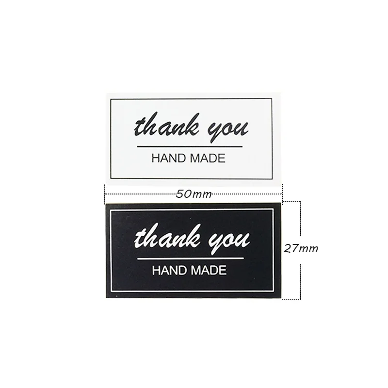 80 Pcs/lot Black&White Hand Made Thank You Label Sticker DIY Handmade For Gift Cake Baking Scrapbooking Sealing Sticker