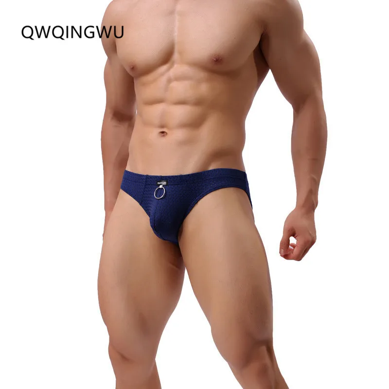 Sexy Men Briefs Hoop Hollow Gay Men's Underwear Jockstrap Low Waist Breathable Hole Mens Briefs Sexy Underwear High Quality