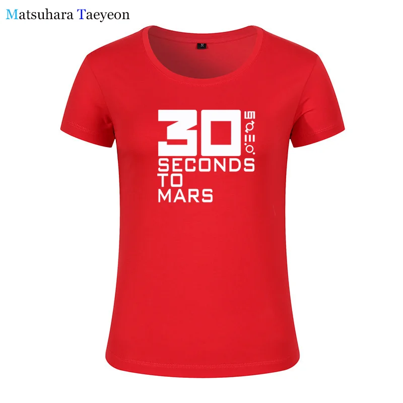 30 Seconds To Mars fashion Women T Shirts Music Band T-shirt Short Sleeve Cotton 30STM Women T-shirt Tops Tee T155