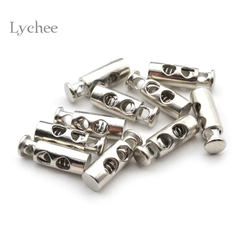 Lychee Life 10 Pieces Vintage Metal Color Stopper DIY Apparel Sewing Accessories Metal Clamp Stopper Cord Lock Toggle