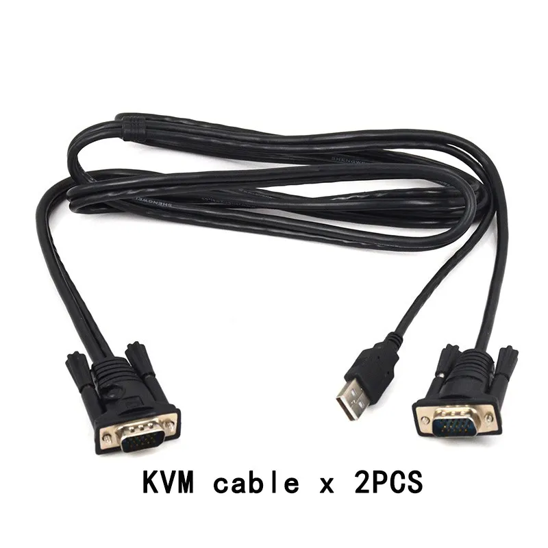 USB Kvm Switch VGA splitter Schalter Adapter Drucker Verbinden Tastatur Maus 2 PCs Verwenden 1 Monitor with kabel