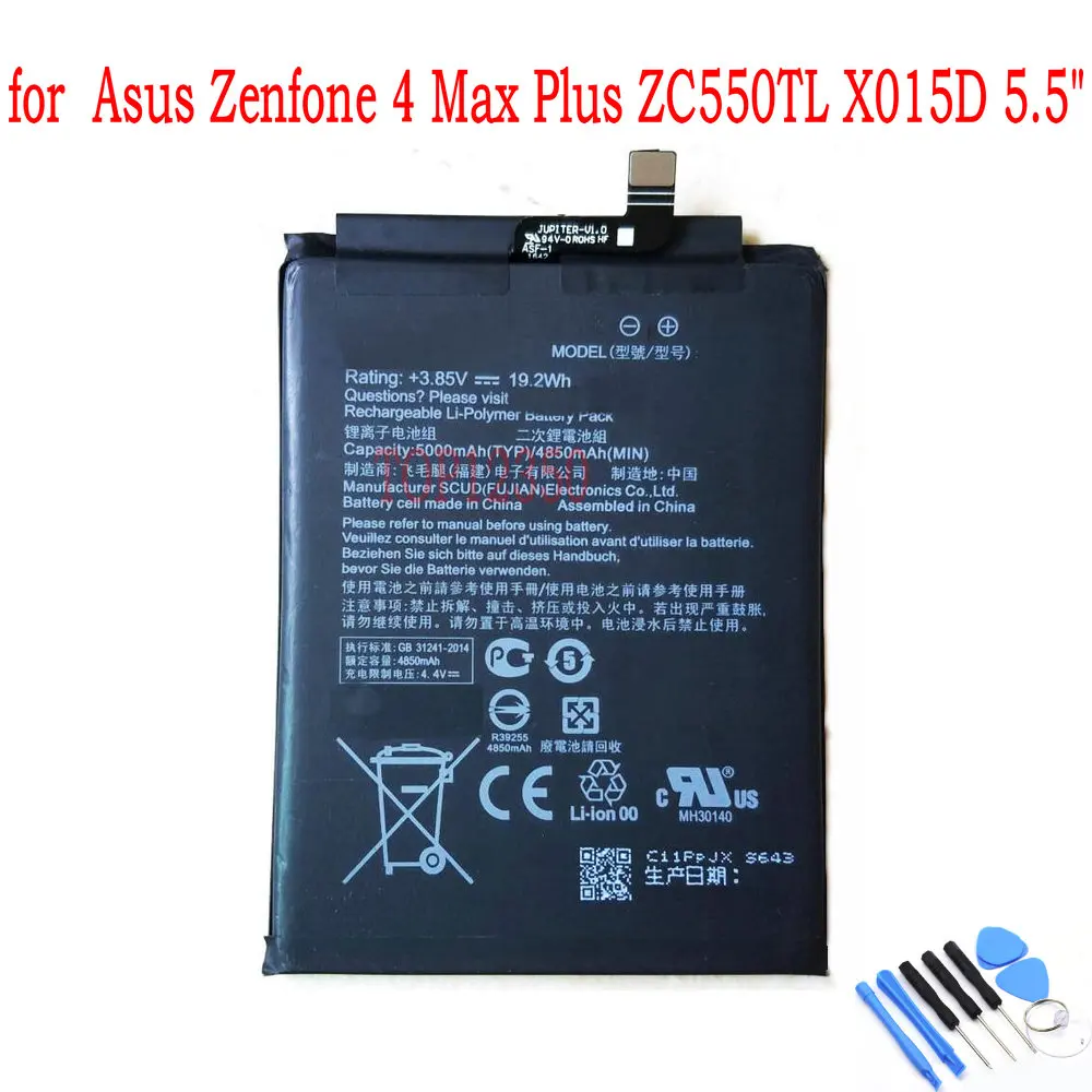 

Original 3.8V 5000mAh Battery For Asus Zenfone 4 Max Plus ZC550TL X015D 5.5" Mobile Phone