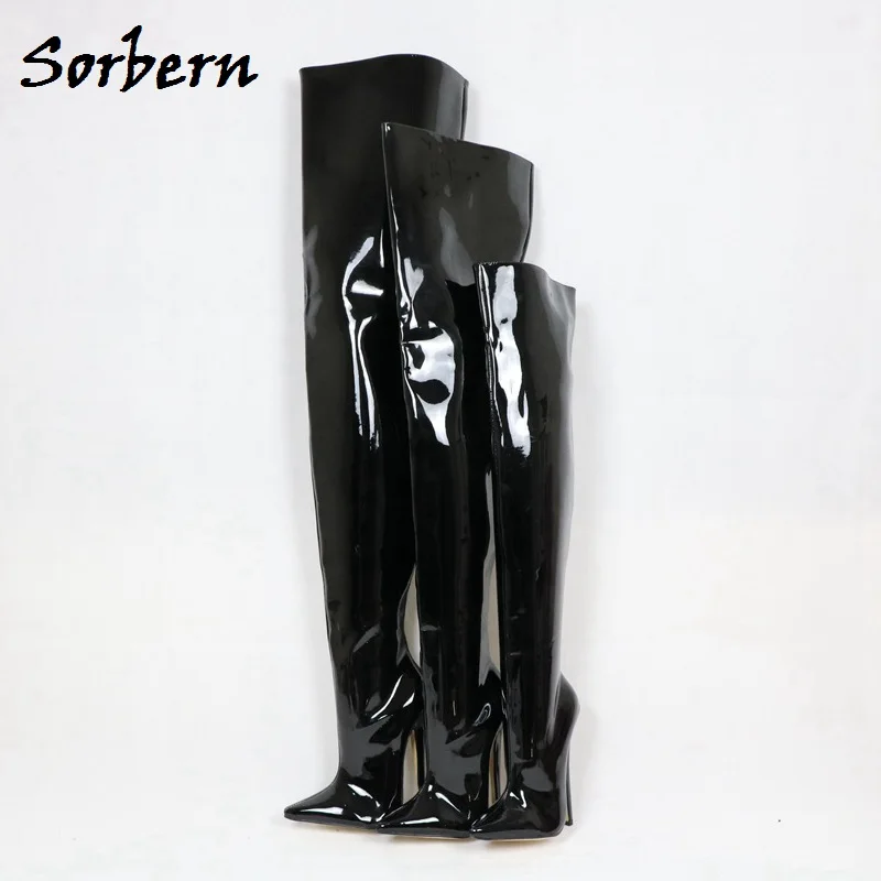 Sorbern Sexy Fetish Boots Women Long Crossdresser Boot Thigh High Unisex Custom Leg Size 18Cm 12Cm High Heel Stilettos Shoes