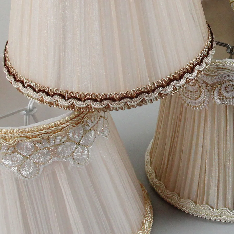 DIA 13.5cm/5.31inch High Quality Multiple Colour chandeliers lamp shades, Lace wall Lampshades for lamp, Clip on