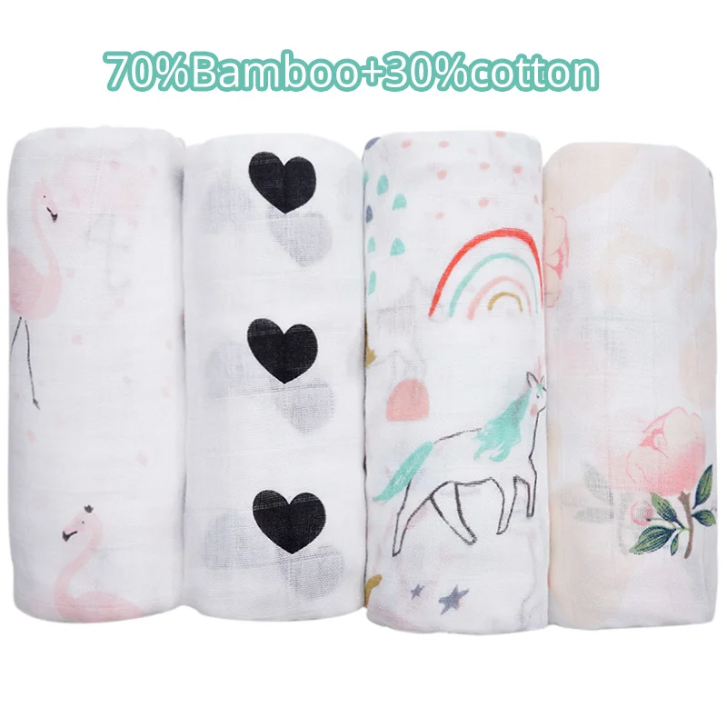 

Bamboo Cotton Baby Blankets Newborn Flamingo Unicorn Patterns Muslin Swaddle Wrap Bebe Kids Infant Gauze Diapers Baby Bath Towel