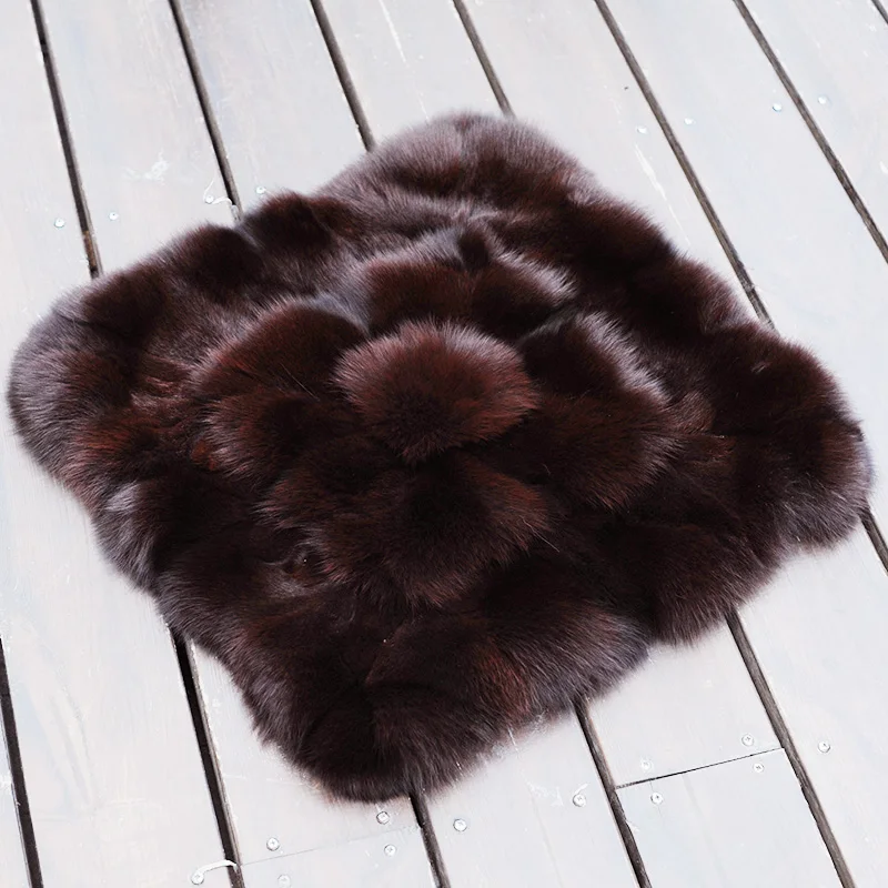 CX-D-138C Custom Size Luxury Real Fox Fur Sofa Floor Car Seat Cushion Real Fur Cushion