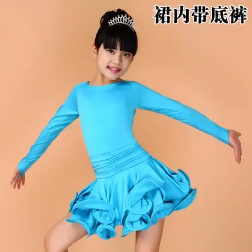 Girls Cheap Black Red Ballroom Tango Latin Dance Costumes Junior Children Kids Competition Salsa Latin Dance Dress For Sale