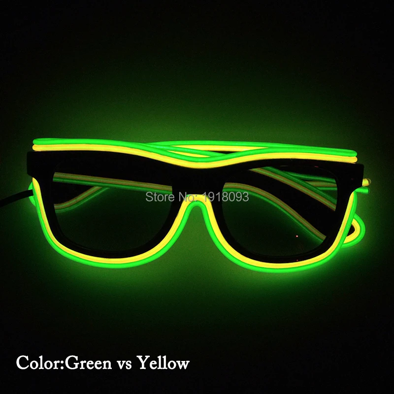 

Trendy Holiday Lighting Decoration Supplies 5 pieces EL Wire Glowing Glasses Neon Light up Glasses 5pieces with Steady on Driver