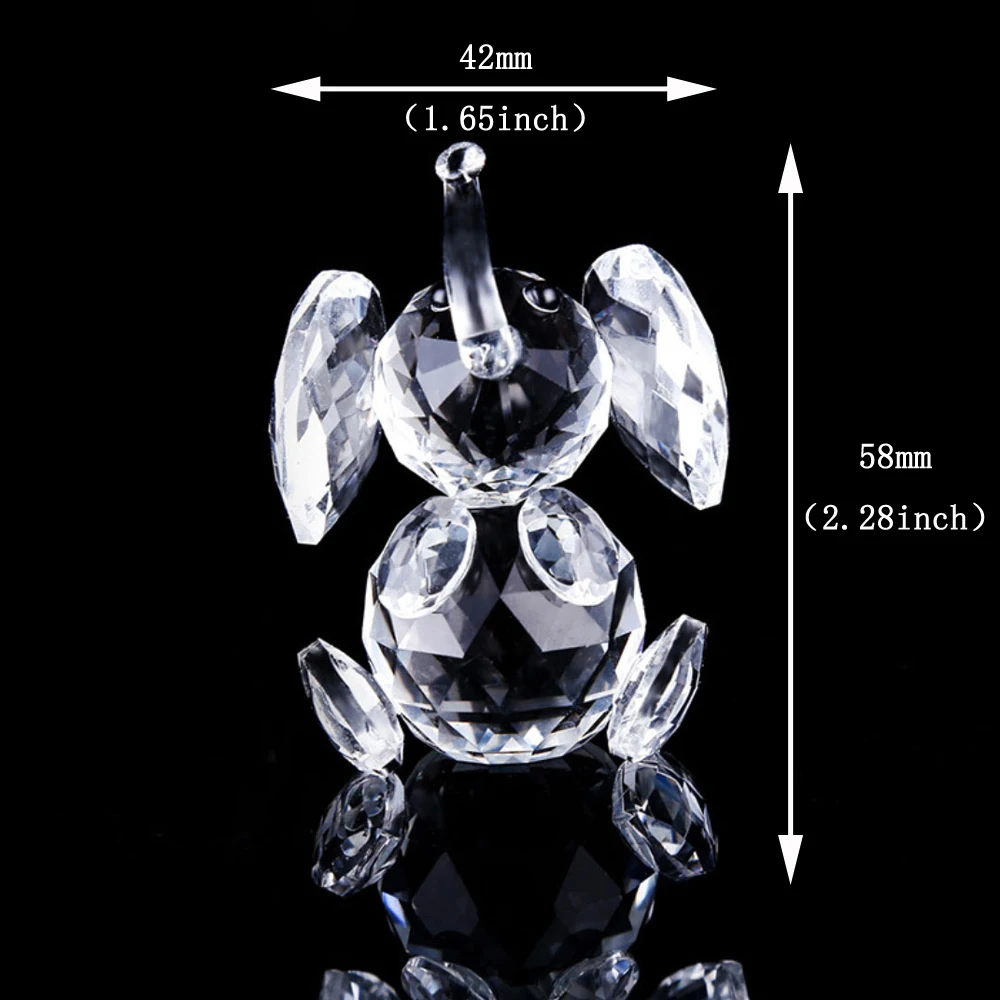 Crystal Cute Elephant Figurine Animal Mini Sculpture Paperweight Home Decor Table Decor Christmas Gift for Children