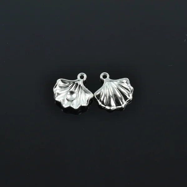 30pcs Silver Plated shell Charms alloy Pendants for Bracelet Necklace Jewelry Making Accessories DIY 15*15mm 1720