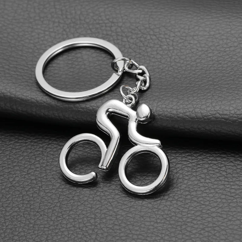 Metal Sporty Man Road Bicycle Figure Keychain Keyring Trinket Souvenirs Creative For Bike Cycling Lover Biker