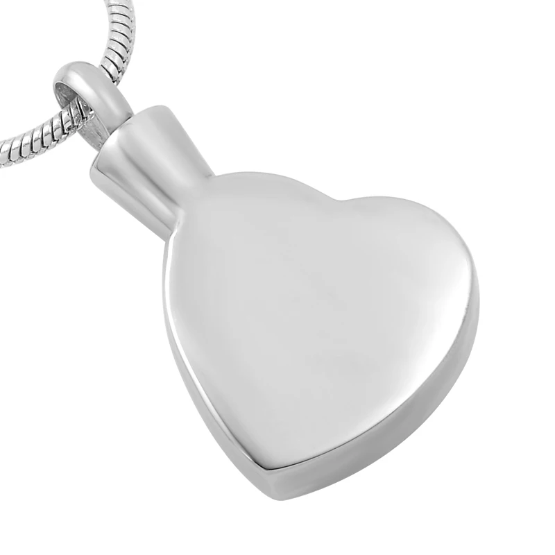 Stainless Steel Commemorative Heart-Shaped for Ashes Urn Box Pendant Necklace Souvenir for Women Men Jewelry IJD9608