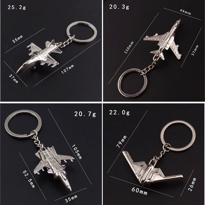 New Plane model Key Chain personality Car Key Ring metal Key chain Bag Accessories small Fighter Key Holder Jewelry K1743