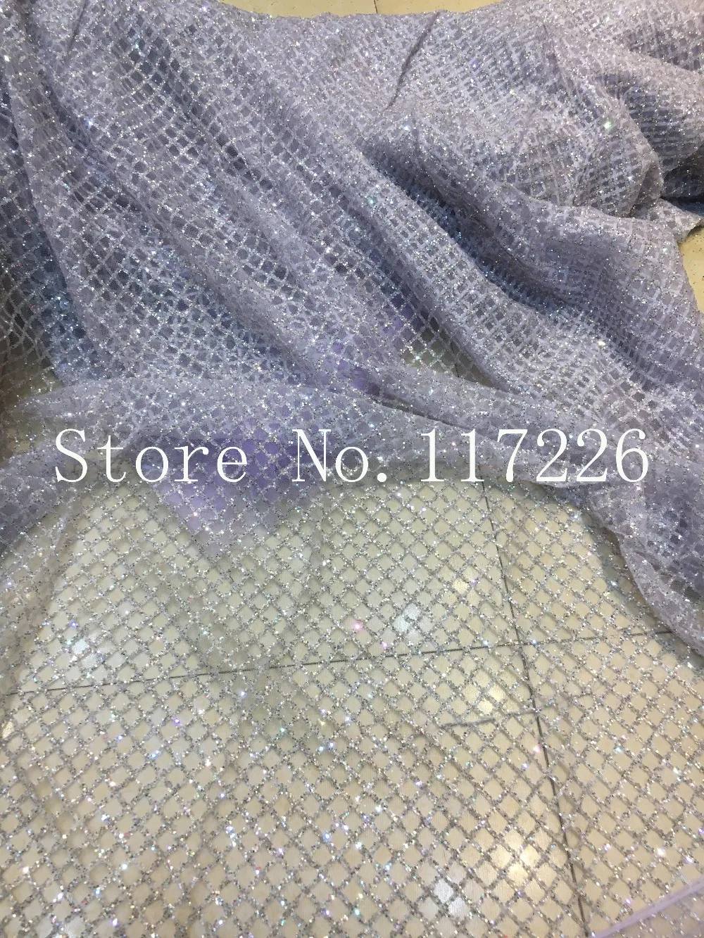 

light purple glued glitter with sequins hot selling african tulle net lace fabric for evening dress 10 yards one lot