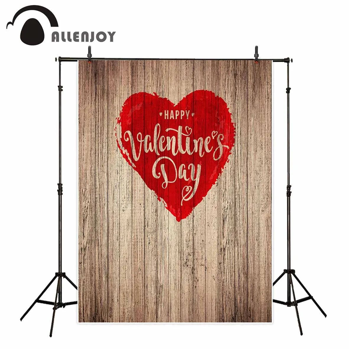 Allenjoy Valentine's day red Heart shaped on old vintage wooden board a photo fund decorations