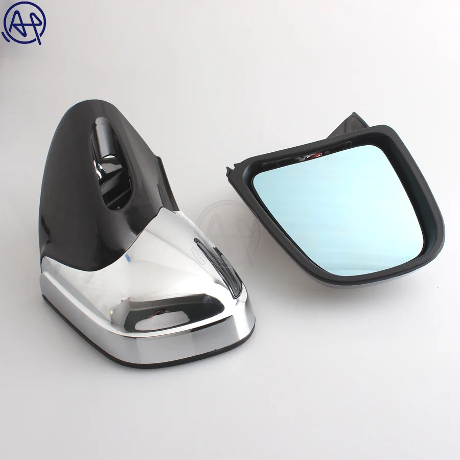 ABS Chrome+Black  Motorcycle Rearview Side Mirrors With LED Turn Signals Light 1Set For BMW K1200 LT K1200M 1999 2000-2008