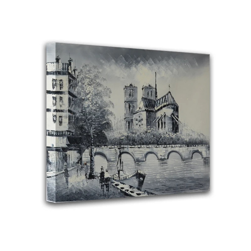 

Modern home decor hand-painted oil paintings restoring ancient ways of city street landscape art pictures DM15062715