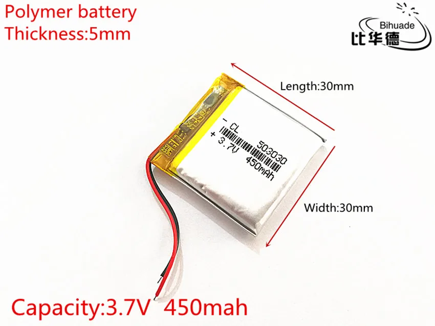 Liter energy battery Polymer battery 450 mah 3.7 V 503030 smart home Li-ion battery for dvr GPS mp3 mp4