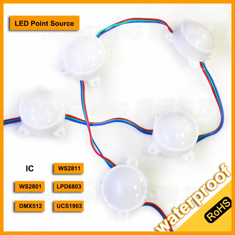 500pcs 360 degree led ball string light WS2811 led point light d45mm 6leds/ball 20pcs/string DC12V waterproof led modules