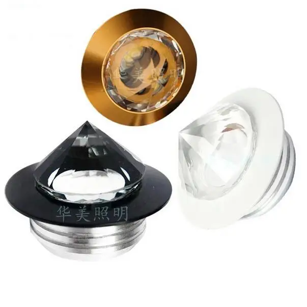 Imagem -02 - Mini Holofote Embutido Luz de Led 1w 3w com Condutor de Cristal Lâmpada para Teto Base de Alumínio Luz Branca Quente Embutida