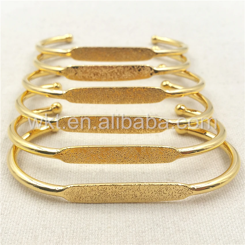 WT-B284 Wholesale 5pcs Cuff Bangle Making,24K IPG gold strim on the brass in high quality Cuff Bracelets 3.5*72mm