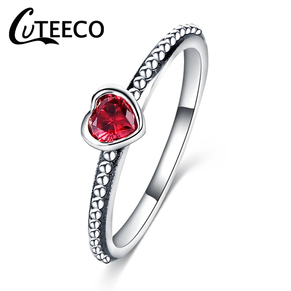 CUTEECO Fashion Jewelry Silver Color Forever Love Engagement Ring For Women Fit Original Brand Ring Valentine\'s Day Gift