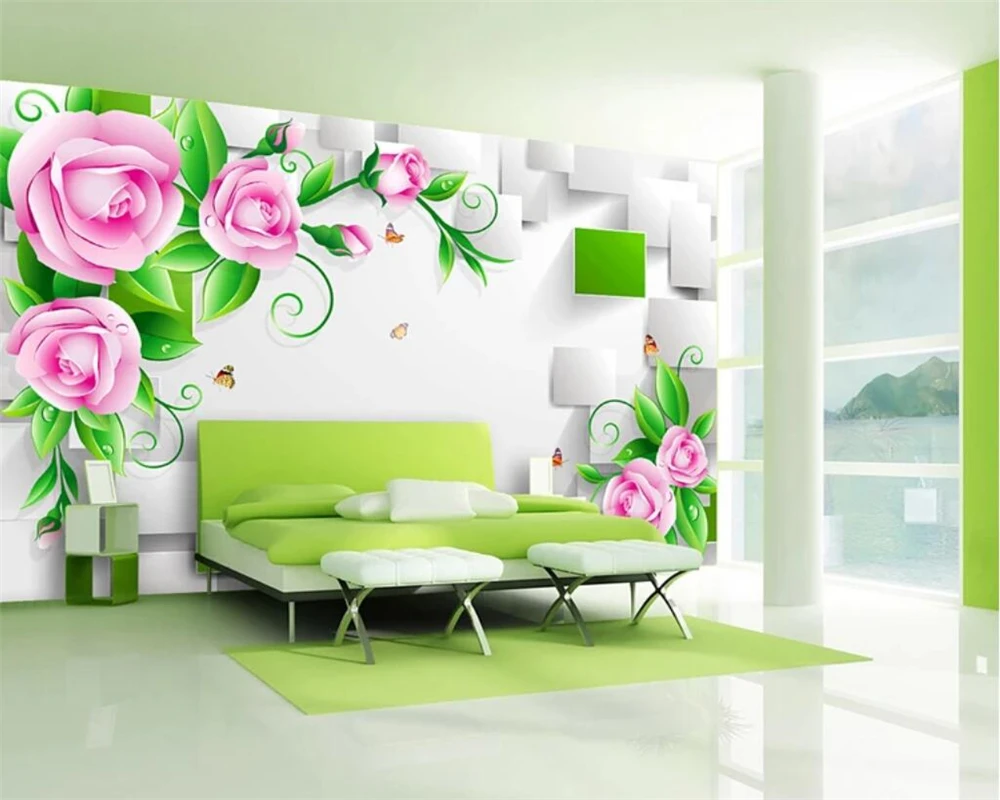 Custom wallpaper 3D Rose vine TV background wall home decor 3d living room bedroom background wall murals 3d wallpaper