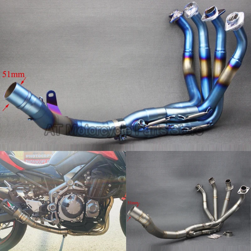 Slip On For Kawasaki Z900 brand new Motorcycle Exhaust Muffler Pipe Header Link Pipe Stainless Steel Muffler Tube Pipe Adapter