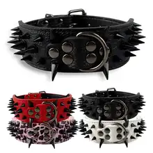 2 Inch Sharp Spiked Leather Dog Collar for Large Dogs #2