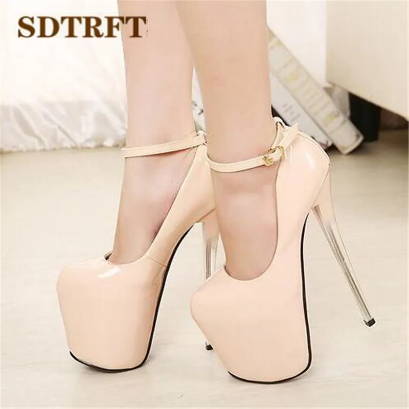 Crossdresser Plus:34-43 Spring/Autumn 22 19 16cm thin high heels sexy Patent Leather club pumps women wedding shoes Stilettos