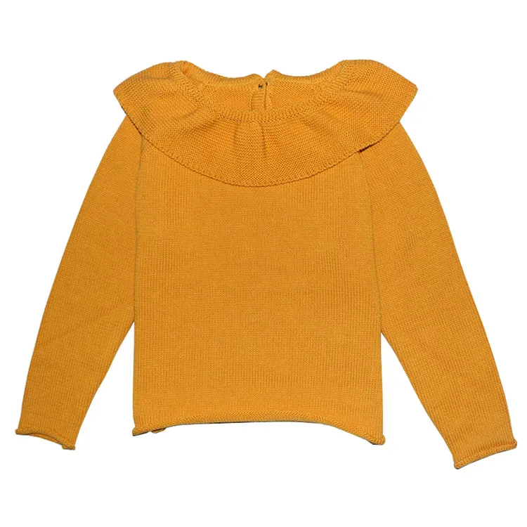 Infant Baby Sweater Winter Warm Children Sweater For Girls Knitted Ruffle Collar Crimping Pullover Kids Thicken Autumn Sweater