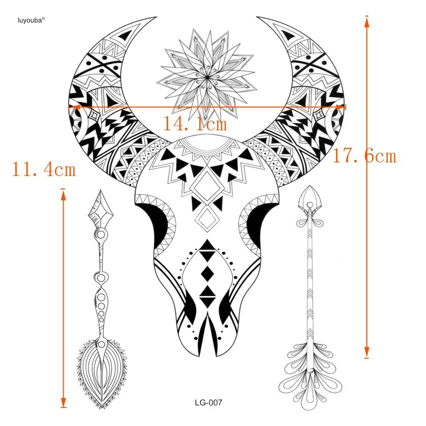 Tribal Totem Temporary Tattoo Sticker Waterproof Tatoo Wizard's hat and staff Flash Tattoo Kids Faux Tatouage Temporary Tatoo