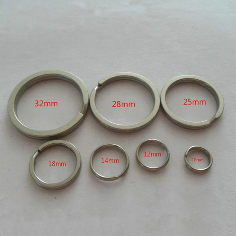 10PCS Titanium Keyring Ti Metal Split Keychain EDC Key ring Circle Accessories FW136